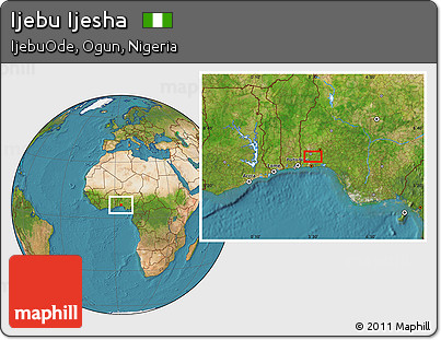 Satellite Location Map of Ijebu Ijesha