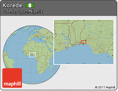 Savanna Style Location Map of Korede