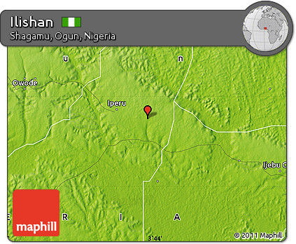 Physical Map of Ilishan