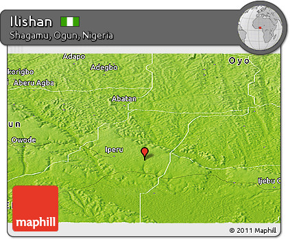 Physical Panoramic Map of Ilishan