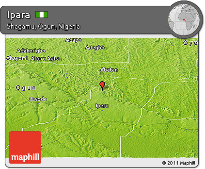 Physical Panoramic Map of Ipara