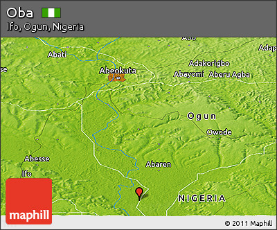 Physical Panoramic Map of Oba