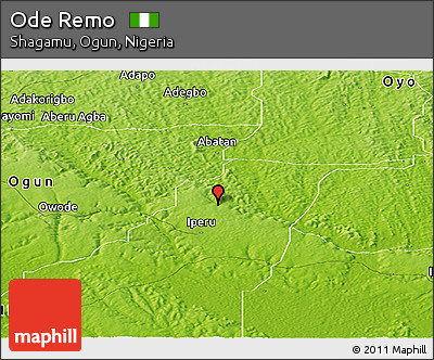 Physical Panoramic Map of Ode Remo