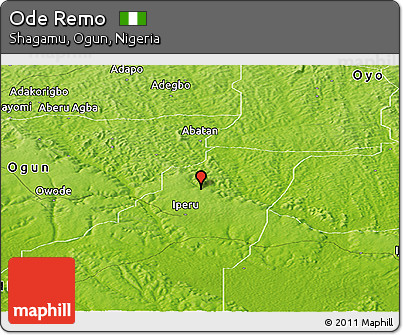 Physical Panoramic Map of Ode Remo