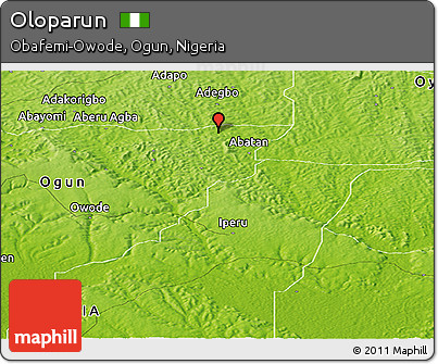 Physical Panoramic Map of Oloparun