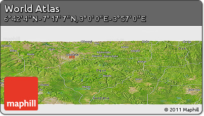 Satellite Panoramic Map of the Area around 6° 59' 36" N, 3° 28' 30" E