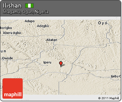 Shaded Relief Panoramic Map of Ilishan