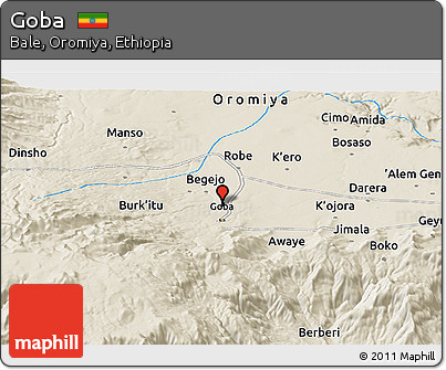 Bale Goba Ethiopia Map Free Shaded Relief Panoramic Map Of Goba