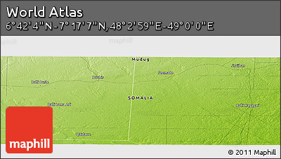 Physical Panoramic Map of the Area around 6° 59' 36" N, 48° 31' 29" E