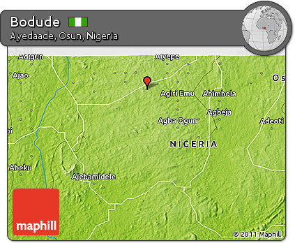 Physical 3D Map of Bodude