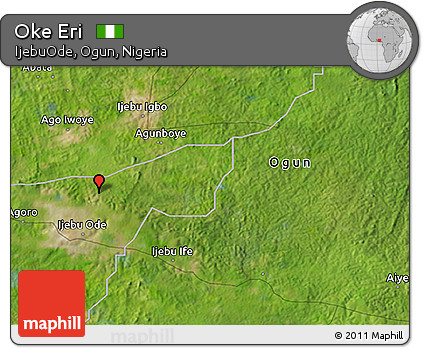 Satellite 3D Map of Oke Eri