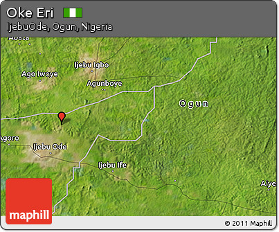 Satellite 3D Map of Oke Eri