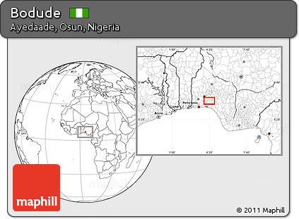 Blank Location Map of Bodude