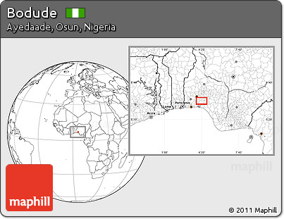 Blank Location Map of Bodude