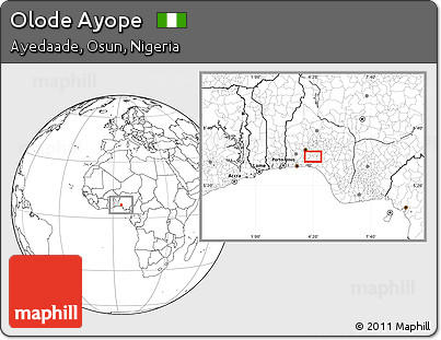 Blank Location Map of Olode Ayope