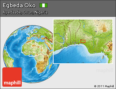 Physical Location Map of Egbeda Oko