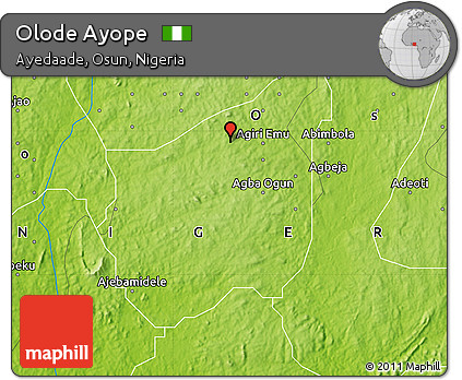 Physical Map of Olode Ayope