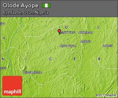 Physical Map of Olode Ayope