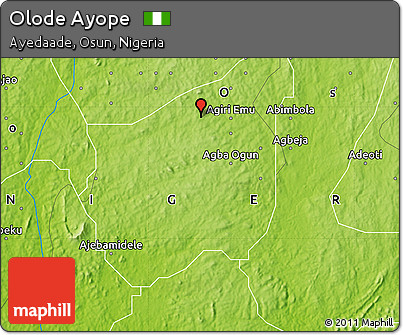 Physical Map of Olode Ayope