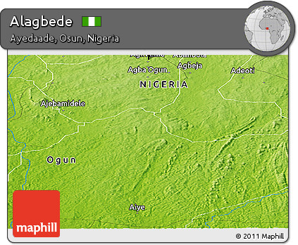 Physical Panoramic Map of Alagbede