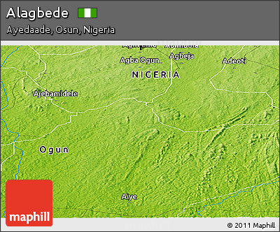 Physical Panoramic Map of Alagbede