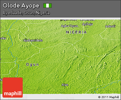 Physical Panoramic Map of Olode Ayope