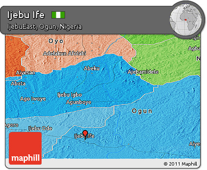 Political Panoramic Map of Ijebu Ife