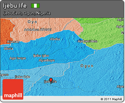 Political Panoramic Map of Ijebu Ife