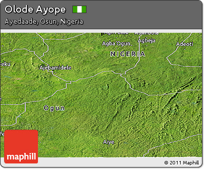 Satellite Panoramic Map of Olode Ayope
