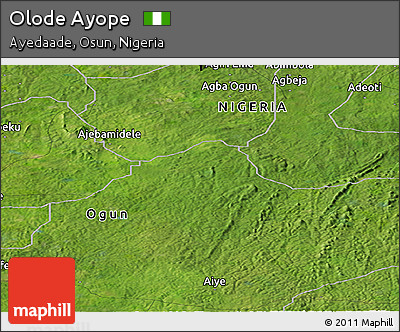 Satellite Panoramic Map of Olode Ayope