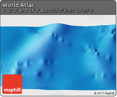 Physical 3D Map of the Area around 6° 59' 36" N, 55° 19' 30" E