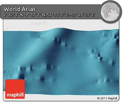 Satellite 3D Map of the Area around 6° 59' 36" N, 55° 19' 30" E