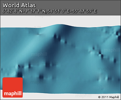 Satellite 3D Map of the Area around 6° 59' 36" N, 55° 19' 30" E