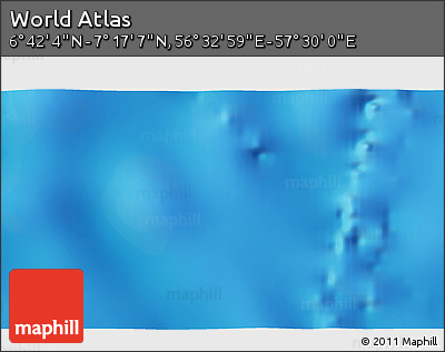 Physical 3D Map of the Area around 6° 59' 36" N, 57° 1' 29" E