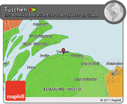 Political 3D Map of Tuschen