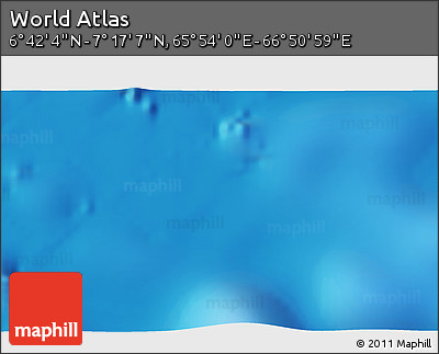 Physical 3D Map of the Area around 6° 59' 36" N, 66° 22' 30" E