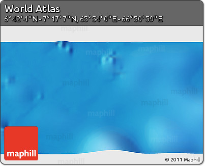 Physical 3D Map of the Area around 6° 59' 36" N, 66° 22' 30" E