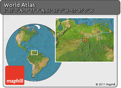 Satellite Location Map of the Area around 6° 59' 36" N, 66° 13' 29" W