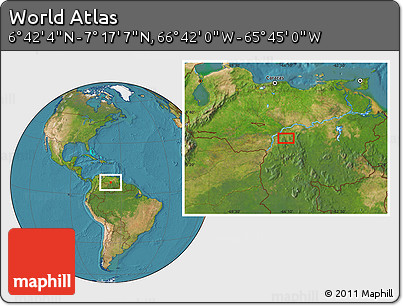 Satellite Location Map of the Area around 6° 59' 36" N, 66° 13' 29" W