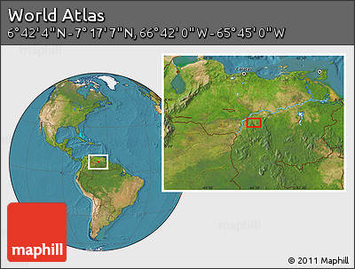 Satellite Location Map of the Area around 6° 59' 36" N, 66° 13' 29" W