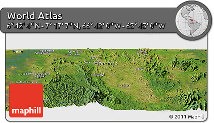 Satellite Panoramic Map of the Area around 6° 59' 36" N, 66° 13' 29" W