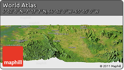 Satellite Panoramic Map of the Area around 6° 59' 36" N, 66° 13' 29" W
