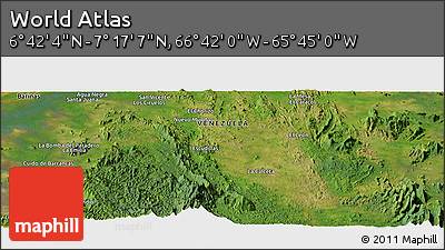 Satellite Panoramic Map of the Area around 6° 59' 36" N, 66° 13' 29" W