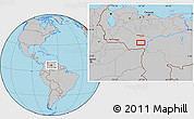 Gray Location Map of the area around 6° 59' 36" N, 67° 55' 30" W