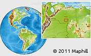 Physical Location Map of the area around 6° 59' 36" N, 67° 55' 30" W