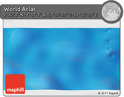 Physical 3D Map of the Area around 6° 59' 36" N, 68° 4' 29" E