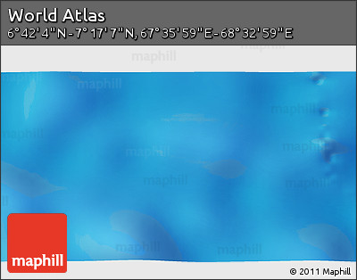 Physical 3D Map of the Area around 6° 59' 36" N, 68° 4' 29" E