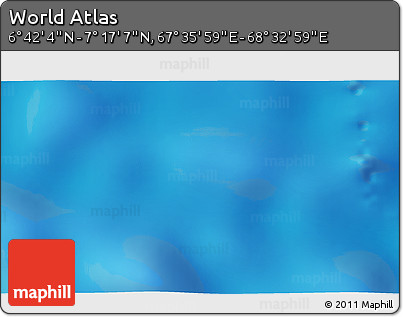 Physical 3D Map of the Area around 6° 59' 36" N, 68° 4' 29" E