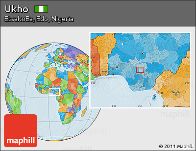 Political Location Map of Ukho