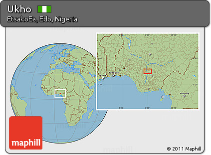 Savanna Style Location Map of Ukho